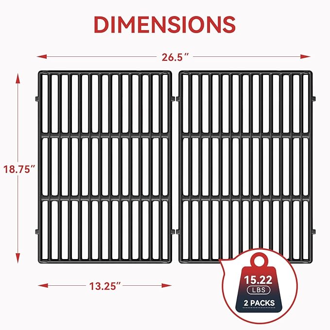 66095 66802 Genesis II Grill Grate Replacement Parts for Weber Genesis II 300 Series, Weber Genesis II E/S/SE-310, II E-315, II E-325, II E-330, II E/S/SE-335, II S-345, 18.75 x 13.25'', 2 Pack