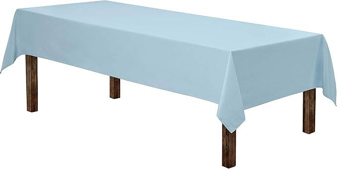 Gee Di Moda Rectangle Tablecloth - 60 x 84 Inch Baby Blue Table Cloth for 5 Foot Rectangle Tables - Heavy Duty Washable Fabric - for Holiday Party, Dinner, Weddings, Baby Shower & Events