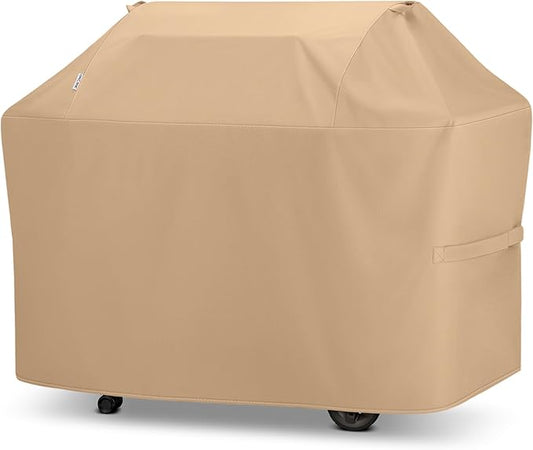 Unicook 75 Inch Grill Cover for Outdoor Grill, Heavy Duty Waterproof BBQ Cover for Outside, Compatible with Weber Char-Broil Nexgrill Kenmore Gas Grills up to 73”, All Weather Protection, Light Brown