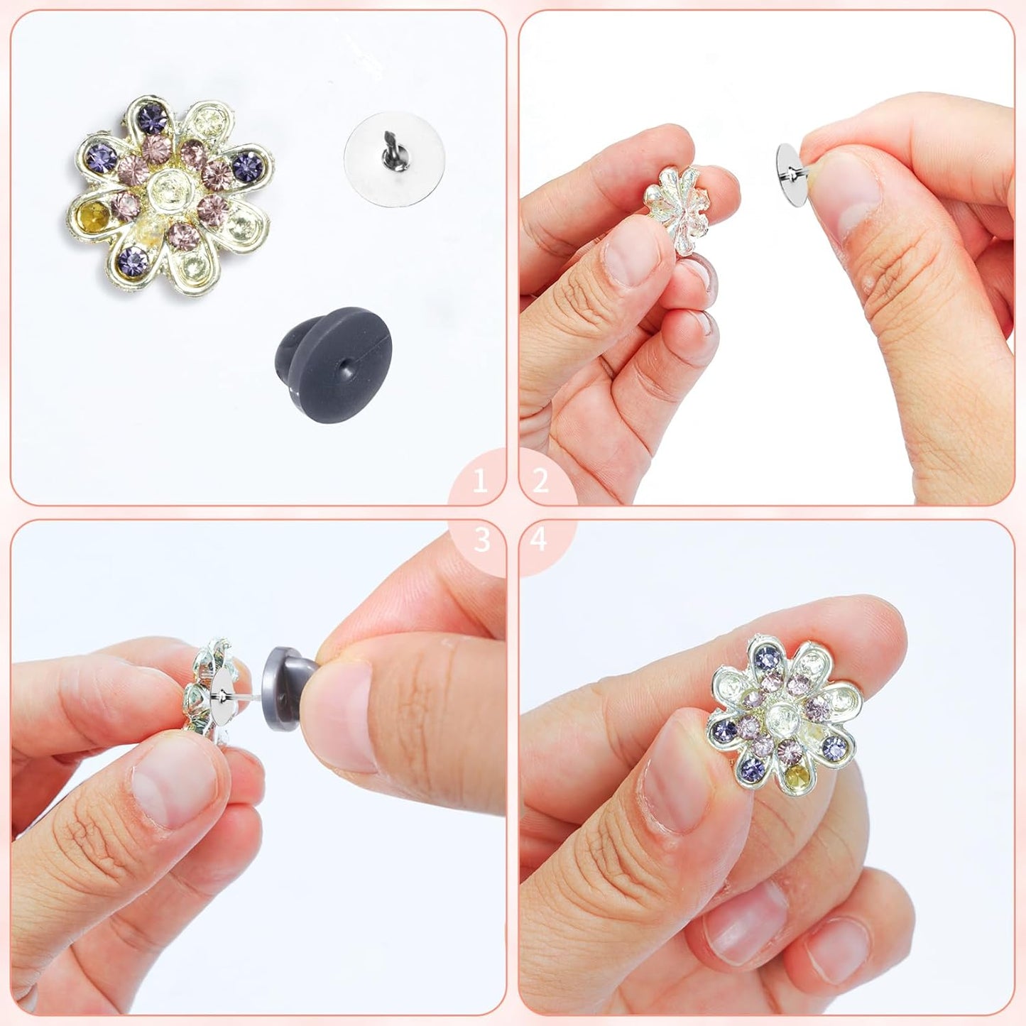 400pcs PVC Rubber Butterfly Clutch Pins Tie Tacks Blank for Uniform Badges Backing Holder Clasp Lapel Enamel Pins(200 Sets),Gray