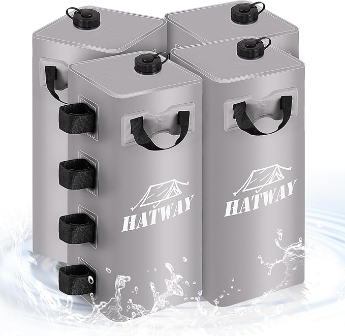 Canopy Water Bag, 220 LBS Set of 4 Leg Weights for Pop Up Canopy, Gazebo, Tent - 4 * 25L Gray