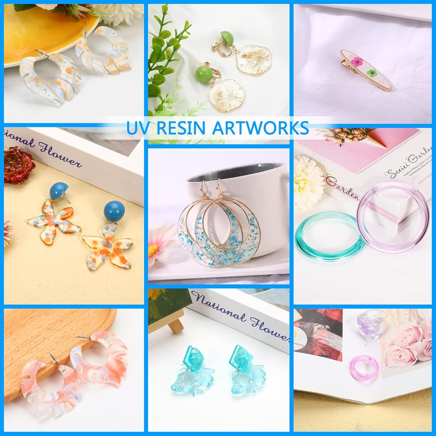 KISREL UV Resin 2000g - Upgraded Hard Type Crystal Clear Ultraviolet Curing UV Epoxy Resin for Craft Jewelry Making