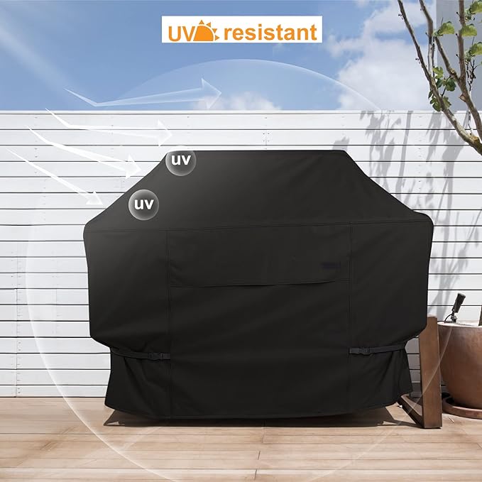 NettyPro Grill Cover for Outdoor Grill 72 inch Waterproof Heavy Duty Gas BBQ Grill Cover for Outside Weber, Char-Broil, Brinkmann, Jenn Air, Nexgrill 3-5 Burners Barbecue, Black