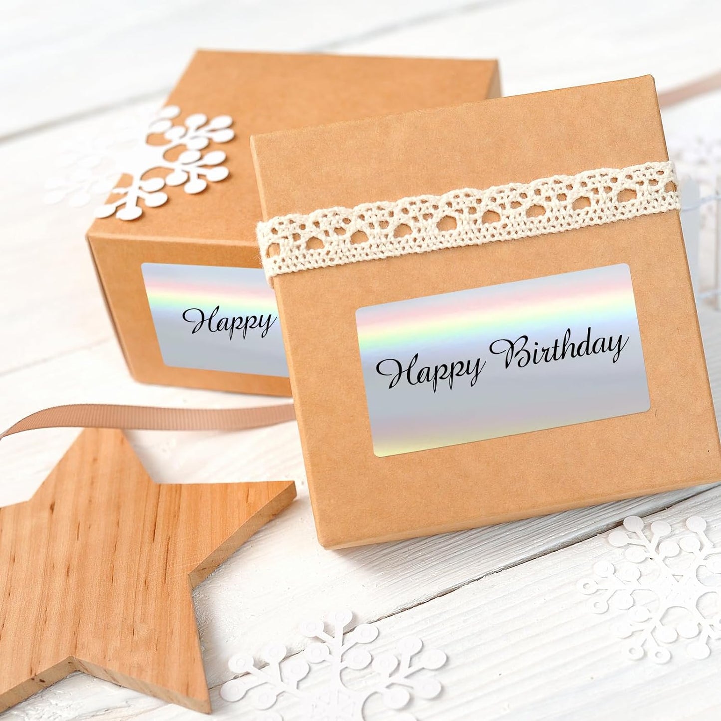 2" x 4" Holographic Thermal Label Stickers,Printable Rainbow Glitter Thermal Printer Sticker Labels for Gift Wrapping, Self-Adhesive Name Price Tag DIY Custom Logo Design (250 pcs)