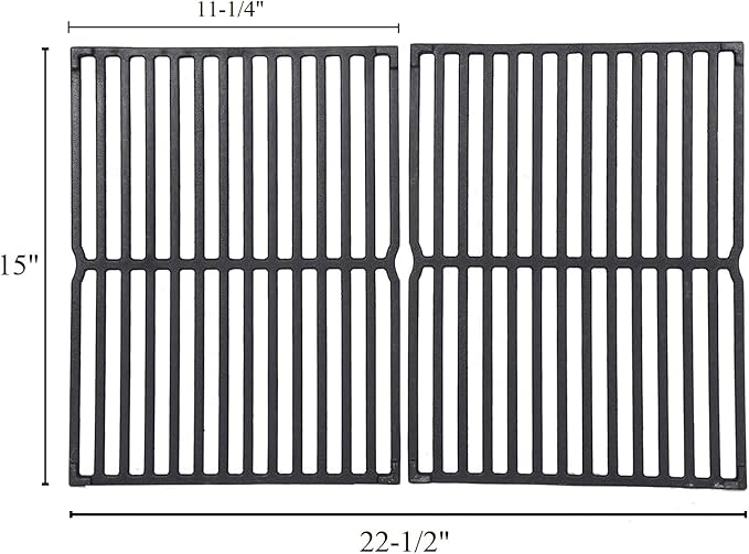 GasSaf 15" Grill Grate for Weber Genesis Silver A, 11x15 Grate for Spirit 200 E200 S200 S210 E210, Spirit 500 Grills, Cast Iron Replacement Parts for Weber 7522, 7521, 7523, 65904, 65905(Side Panel)