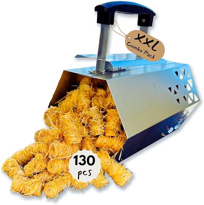 130 pcs Large Fire Starters, Natural Fire Starter for Campfires, Firestarters for Grill & Chimney Charcoal Starter. Firestarter Fireplace, Grilling, BBQ, Pellet Stove, Wood, Fire Pit, Smoker