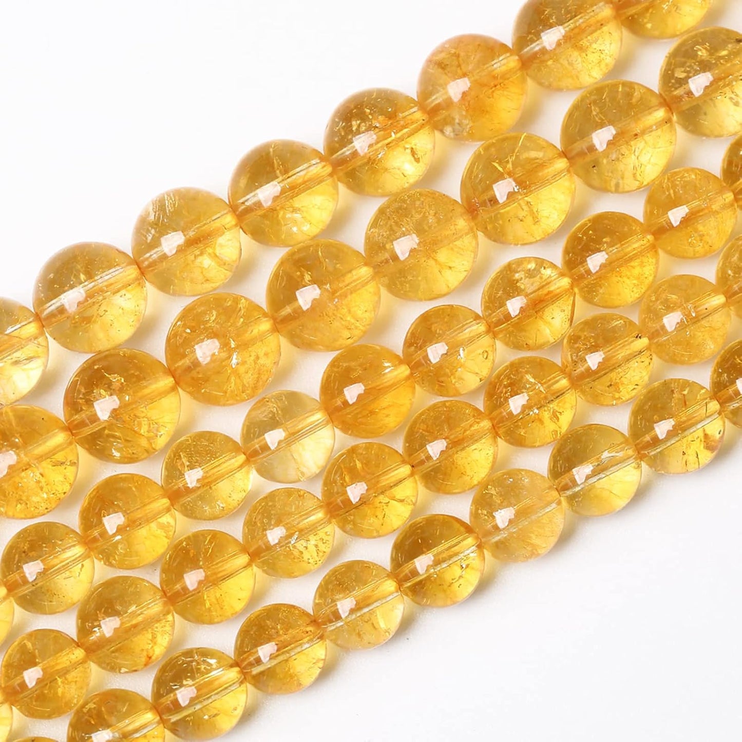 4mm 90Pcs Natural Citrine Beads for Jewelry Making Gemstone Round Loose Beads DIY Bracelet Necklace (Citrine, 4mm)