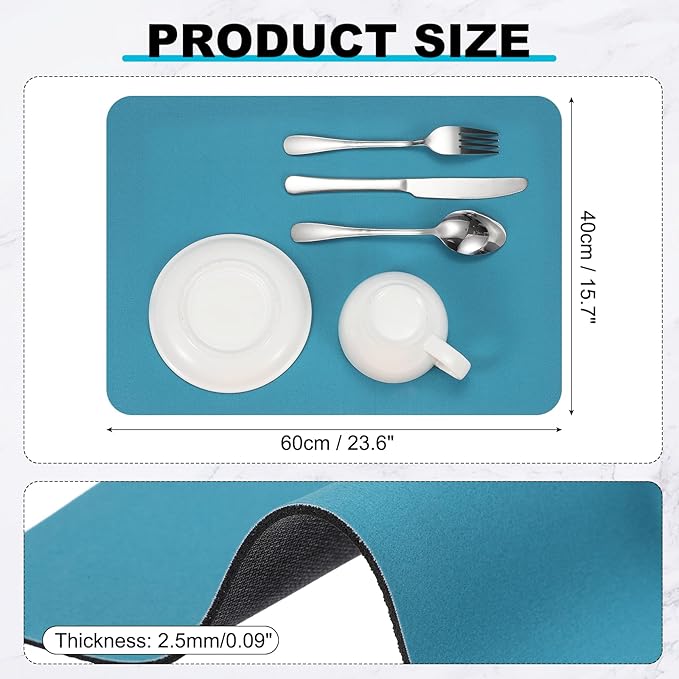 uxcell Silicone Mats for Kitchen Counter, 23.6" x 15.7" Non-Slip Countertop Protector Mat Heat Resistant Coffee Mat Waterproof Table Placemat, Navy Blue