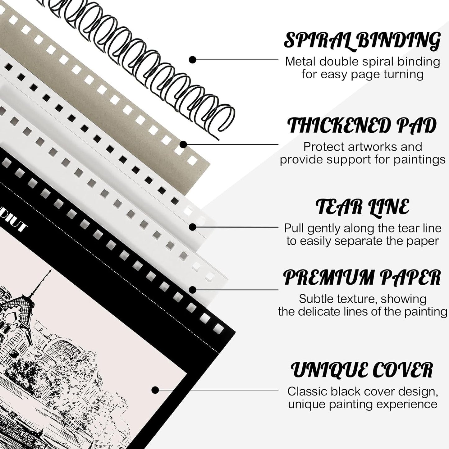 12 Pack Sketch Book, 8.5 x 11Inch Sketchbook, 68lb/100gsm Top Spiral Bound Sketch Pad, Acid Free Art Supplies Drawing Painting Sketching Paper for Teens Adults Artists (30 Sheets Each)