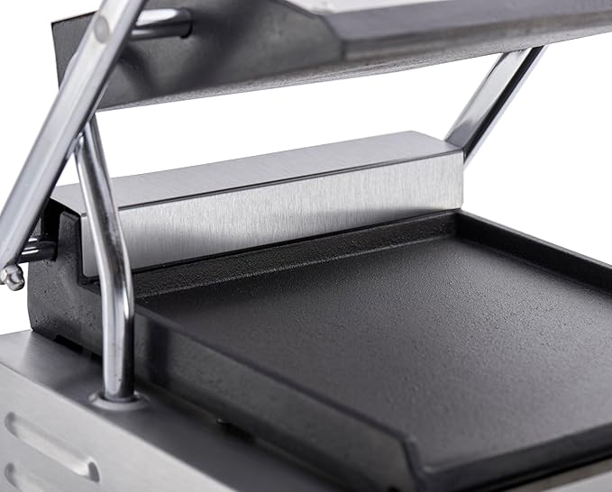 Kratos Commercial Electric Panini Sandwich Grill with Smooth Plates, 9" x 9" Cooking Surface, Commercial Countertop Panini Press, 120V, 1750W (29Y-018)