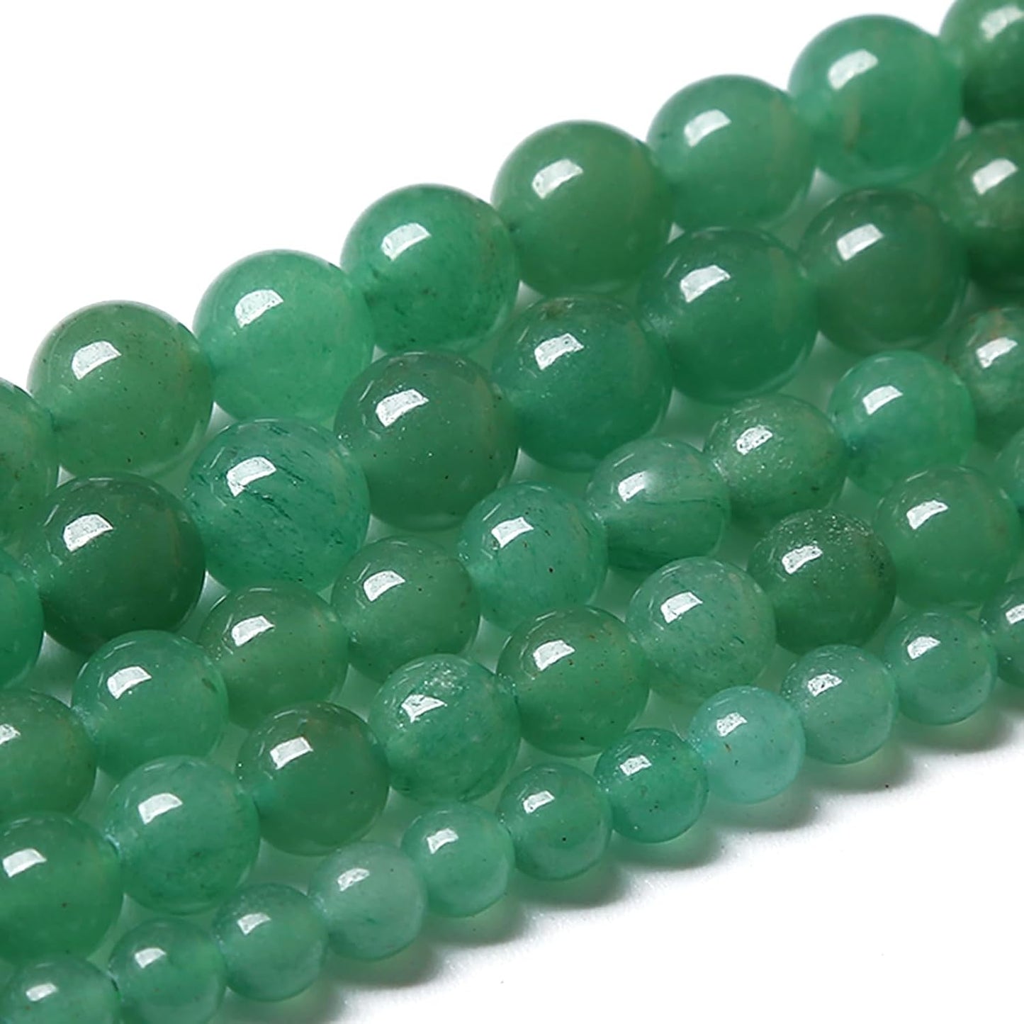 120PCS 6MM Natural Green Aventurine Beads Natural Gemstone Crystal Energy Stone Beads for Jewelry Making DIY Bracelet Necklace 2 Strand 32"