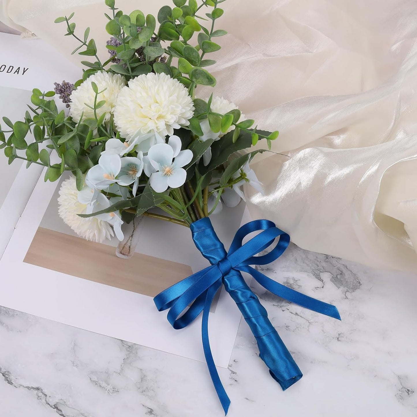 LaRibbons 3/8 Inch 50 Yard Double Faced Satin Ribbon,Royal Blue Small Satin Craft Fabric Ribbon for Gift Wrapping Floral Bouquets Wedding Party Decoration