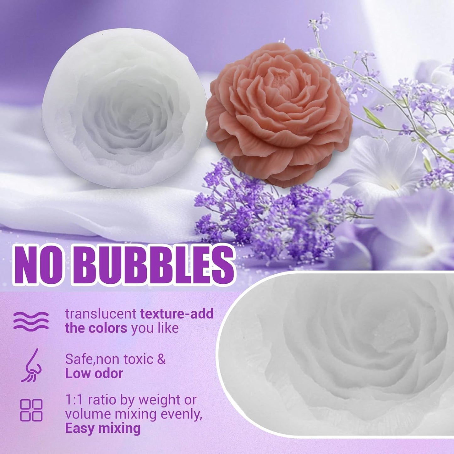 Silicone Mold Making Kit,18oz Platinum Silicone Rubber 15A Liquid Silicon Mix Ratio 1:1 for Casting Resin Molds and DIY Jewelry Molds