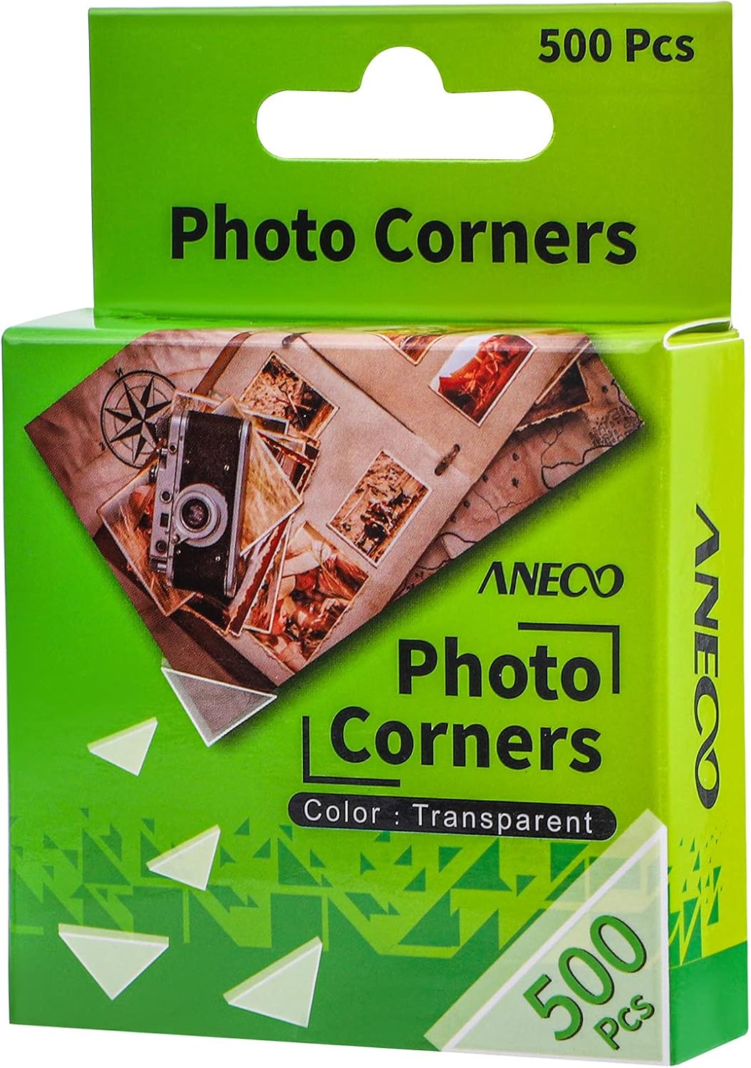 Aneco Transparent Photo Corners Clear Picture Mounting Corner Stickers for DIY Album, Scrapbook, Journal, 500 Pieces/Pack