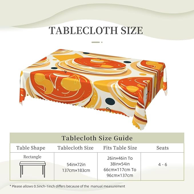Rectangle Table Cloth Cake Pattern Waterproof Tablecloth 54 x 72 in Washable Table Cover for Home Kitchen Wedding Dining
