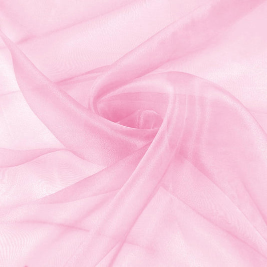 VACVELT Sheer Organza Fabric by The Yard, 60 Inch Wide Light Pink Organza Fabric Bolt Bridal Sheer Tulle Fabric, Silk Organza Roll for Wedding Party Decorations Backdrop Curtain (10 Yards)