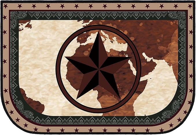 Demissle Cabin Fireplace Hearth Rug Fireplace Mats Cabin Southwestern Fireproof Rug Fire Resistant Mat for Wood Stove Floor for Kitchen Indoor Outdoor(27 x 48 Inch,Retro)