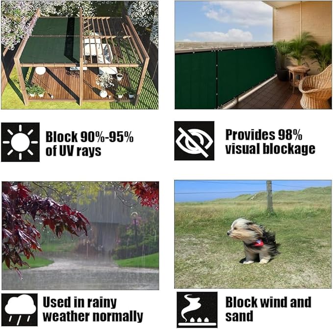 Petgrow Fence Privacy Screen 3FT X 23FT– Heavy Duty (HDPE) Outdoor Shade Mesh Cloth, 90% Blockage Fencing Shade Net Cover for Garden, Backyard, Balcony & Swimming – UV Protection, Windproof