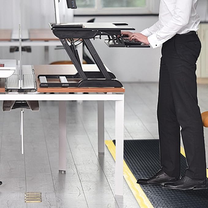 Nisorpa Anti Fatigue Mats Industrial 2' x 5' Ergonomic Standing Mat 15/16" Extra Thick Kitchen Mats for Standing Heavy Duty Commercial Diamond Plate - Safety Support for Leg & Back Pain