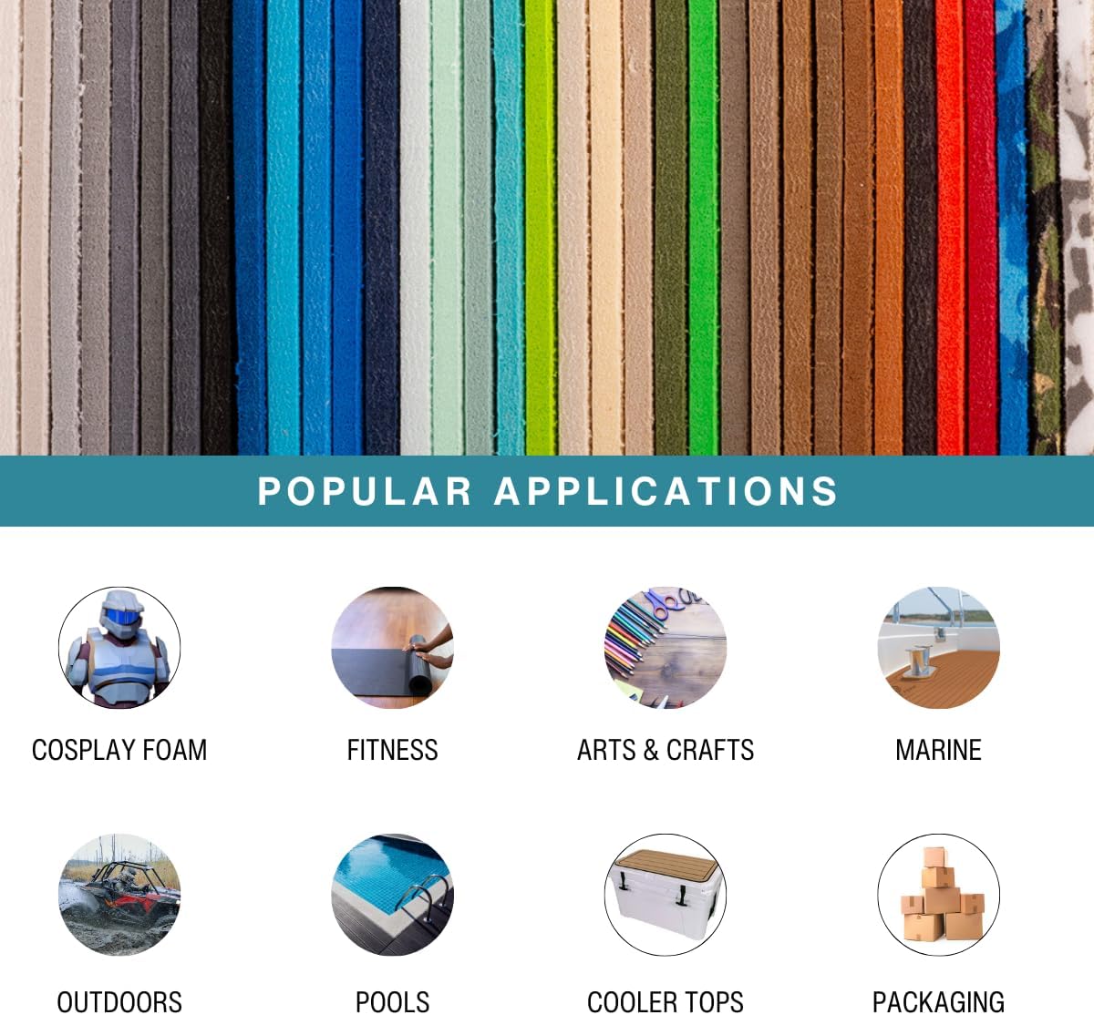 LotusFoam Large 3mm EVA Foam Sheet - 44"x 85" High Density Foam 130 kg/m3 for Cosplay, Costumes, Crafts, Flooring, Outdoor Use - 35 Colors (Navy) - Navy