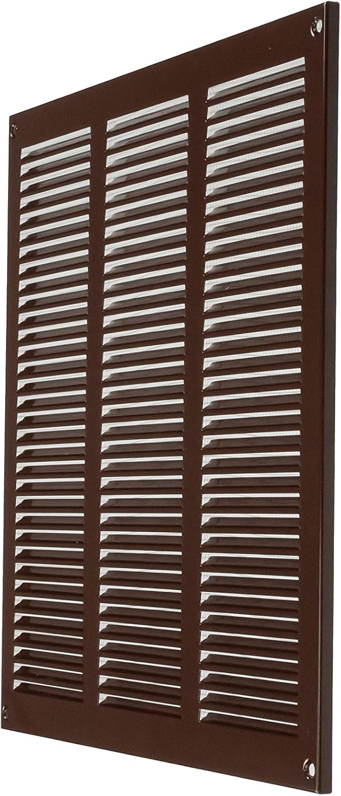 Repa Market 12x12 Inch Air Vent Cover/Brown Galvanized Steel Louvered Grill Cover with Mesh Screen/Wall or Ceiling Vent/Durable Flush Mount HVAC Register for Indoor and Outdoor Ventilation