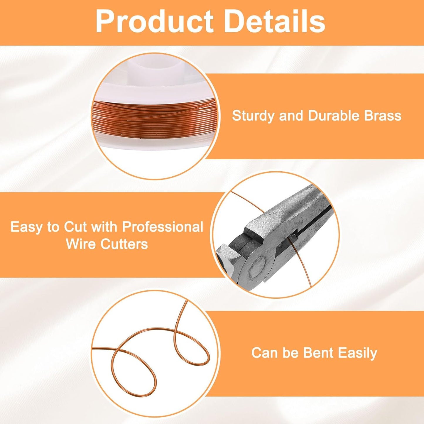 HARFINGTON 20ft Jewelry Wire, 24 Gauge (0.5mm) Brass Craft Soft Metal Tarnish Resistant Copper Beading Wire for Jewelry Making Supplies Crafting, Coffee