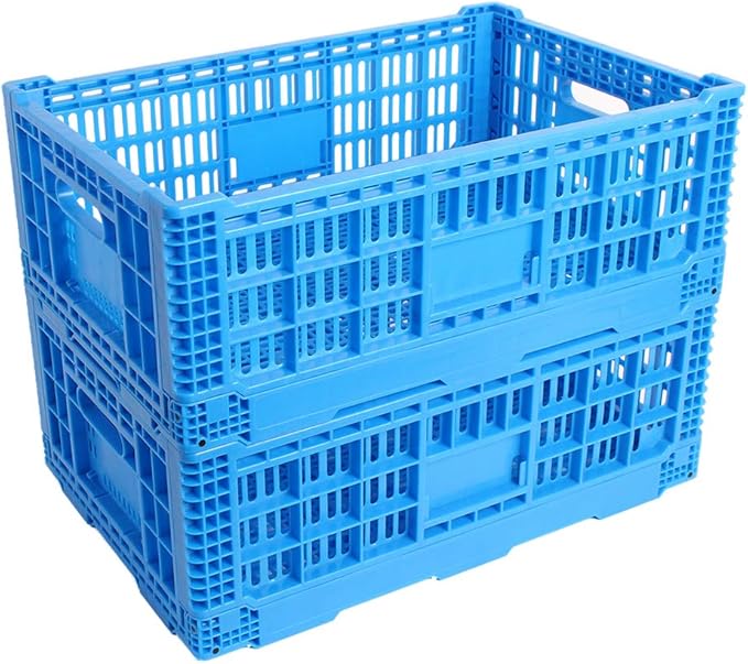 Collapsible Storage Bin/Containe，43 Liter Transfer box,crate Transit storage of various items (23.6" L x 15.7" W x 7.1" H-two)