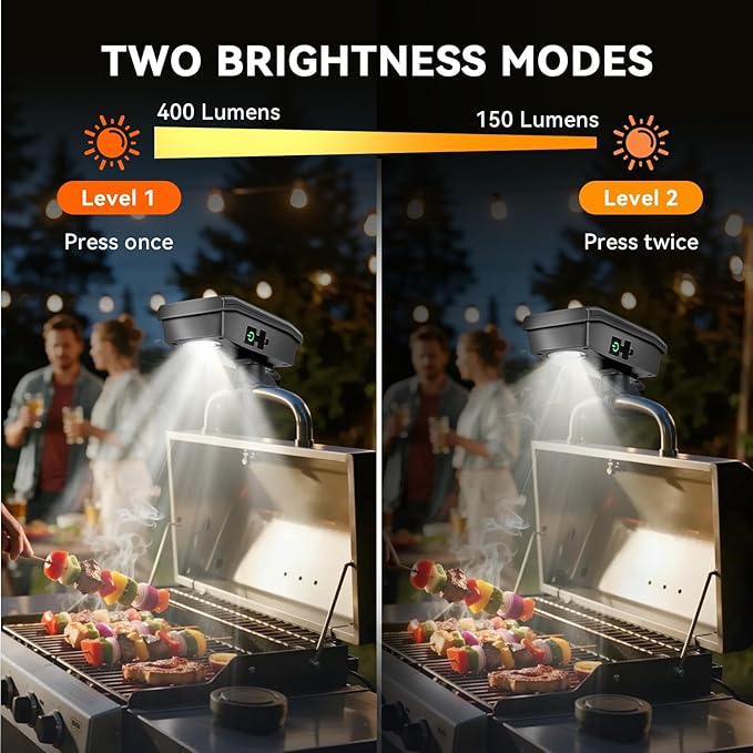Grill Lights for Outdoor Grill Designed for Blackstone Weber Griddle, BBQ Grill Light for Blackstone Griddle Accessories, LED Grill Lights for Outdoor, Gifts for Men Dad, Grey
