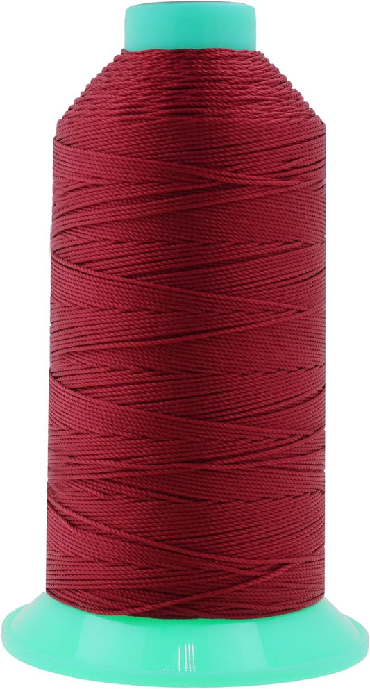 Mandala Crafts Bonded Nylon Thread Maroon Heavy Duty Sewing Threads - 415 YDs Size 346 210D T350 Tex 350 Thread for Leather Jeans Weaving Outdoor Marine Upholstery Threads