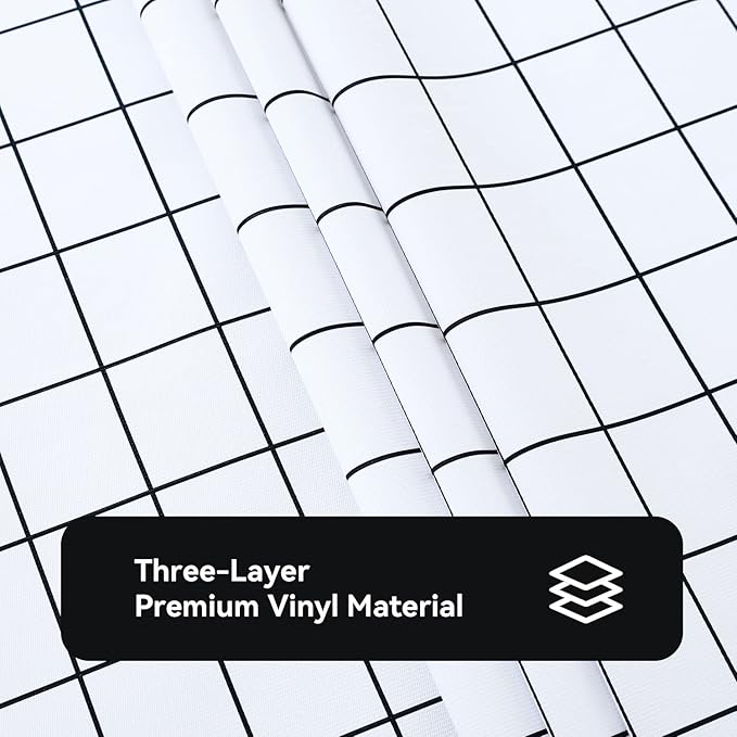 Romanstile Rectangle Vinyl Tablecloth, 100% Waterproof Oil-Proof Checkered Plastic Table Cloth, Heavy Duty Wipeable Table Covers for Dining, Camping, Picnic, Outdoor - 54 x 78 Inch, White