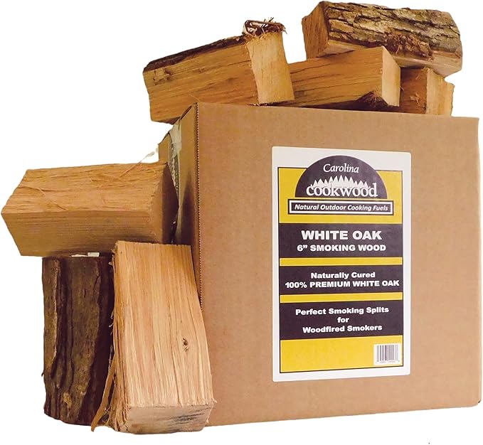 Smoking Wood Mini Splits, 6-Inch Firewood Logs, Naturally-Cured White Oak Hardwood for Wood-Fired Ovens, Smokers, BBQ & Charcoal Grills, USA Made, 12-17 lbs., 800 Cubic Inches