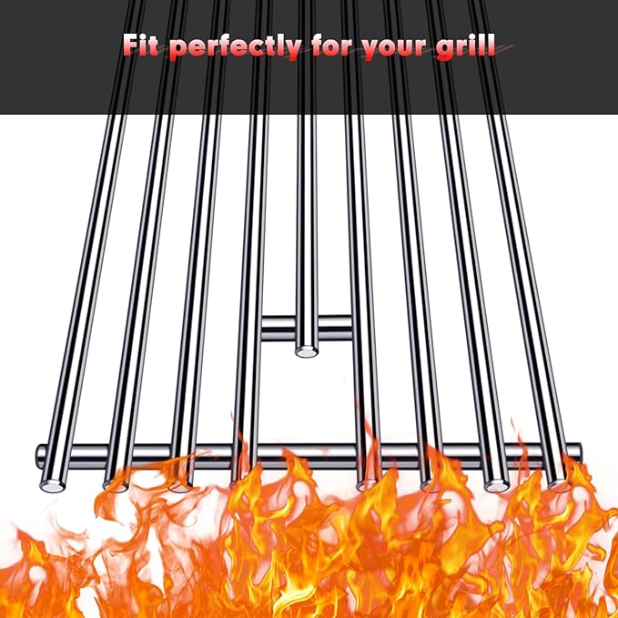 9MM 16517 Grill Grates Replacement for Bull Grill Replacement Parts, BBQ Bull Brahma 5 Burner 57568, 57569, 57568CE, 19” Lion Premium 40” 4 Burner L90000, 90000, 65073 Stainless Steel Grids