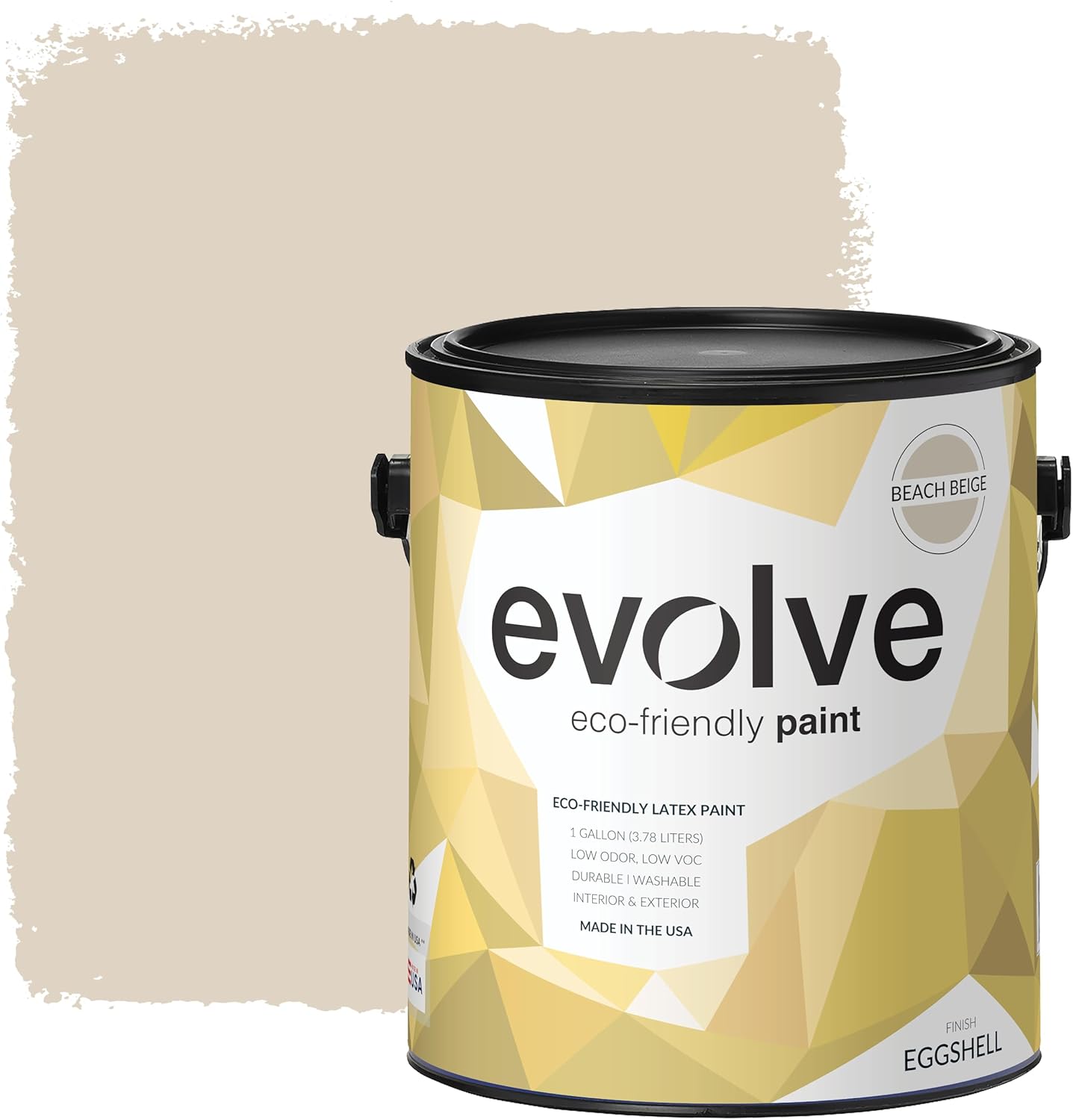 EVOLVE Paint & Primer: Environment-friendly, Low Sheen with One-coat Coverage for Interior & Exterior surfaces (Beach Beige, 1-Gallon)