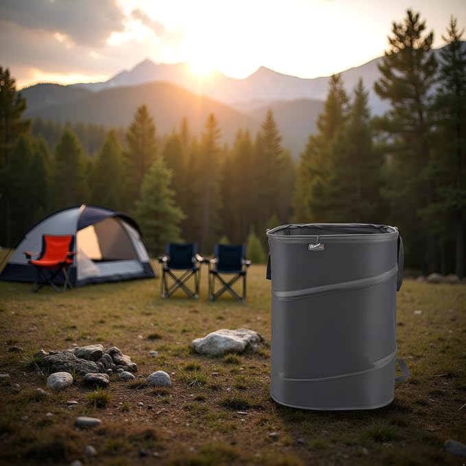 YUDI & GARDEN 46 Gallon Square Collapsible Yard Waste Bin, Collapsible Trash Can, Camping Trash Can - for Collecting Weeds or Leaf or Yard and Party Waste