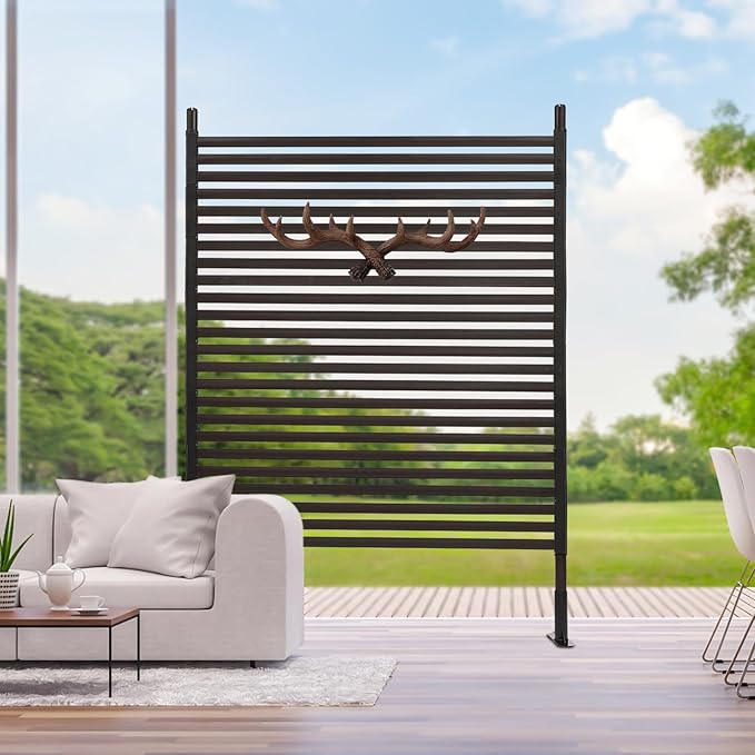 Outdoor Privacy Fence Screen, Privacy Fence Screen for Outside Decorative Privacy Screen Fence Panels,3.6 ft W x 4.92 ft H Tall Divider for Outdoor Garden Backyard Patio Decorative,Brown,1PC