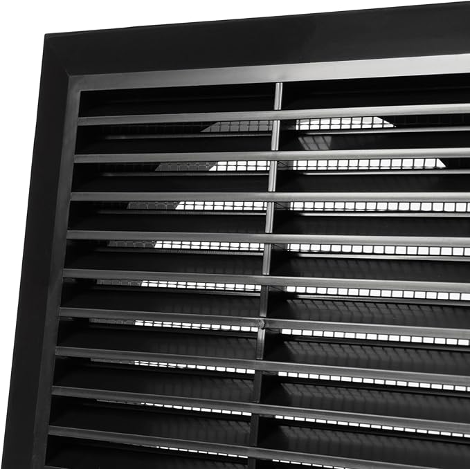 Black 5'' Inch Ventilation Grille - Inside/Outside use - (Flange 4.9''Ø/Cover 6.7''x6.7'') - Air Vent Louver - Exhaust Hood - Available 3 Sizes / 4 Colors.