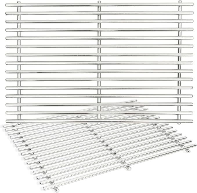 J&HYBBQ 17.4" Stainless Steel Grill Grate for Weber Spirit 300 & Spirit II 300 Series, Spirit 700, Genesis Silver/Gold/Platinum B&C, Genesis 1000-3500 – Tight-Gap Design, Non-Stick, Rust-Resistant