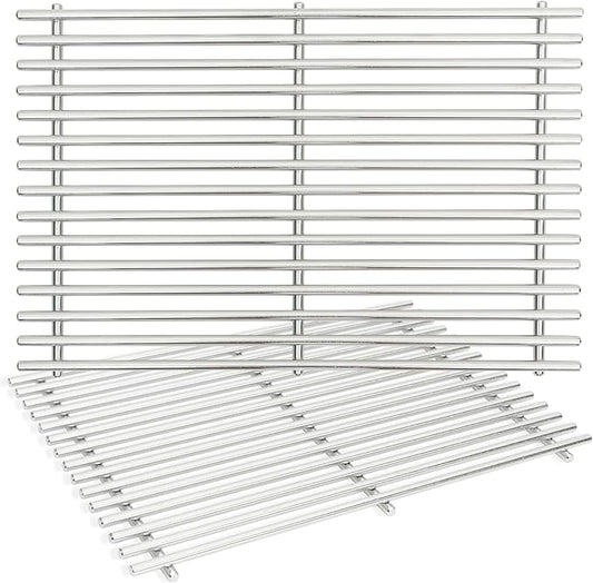 J&YNBBQ 17.4" 9mm Stainless Steel Grill Grates Replacement for Weber Spirit 300 & GS4 Spirit II 300 Series –, Fits E310, E320, E330, S310, S320, S330, Replaces Weber 7639, 7638, 7527 (2 Pack)