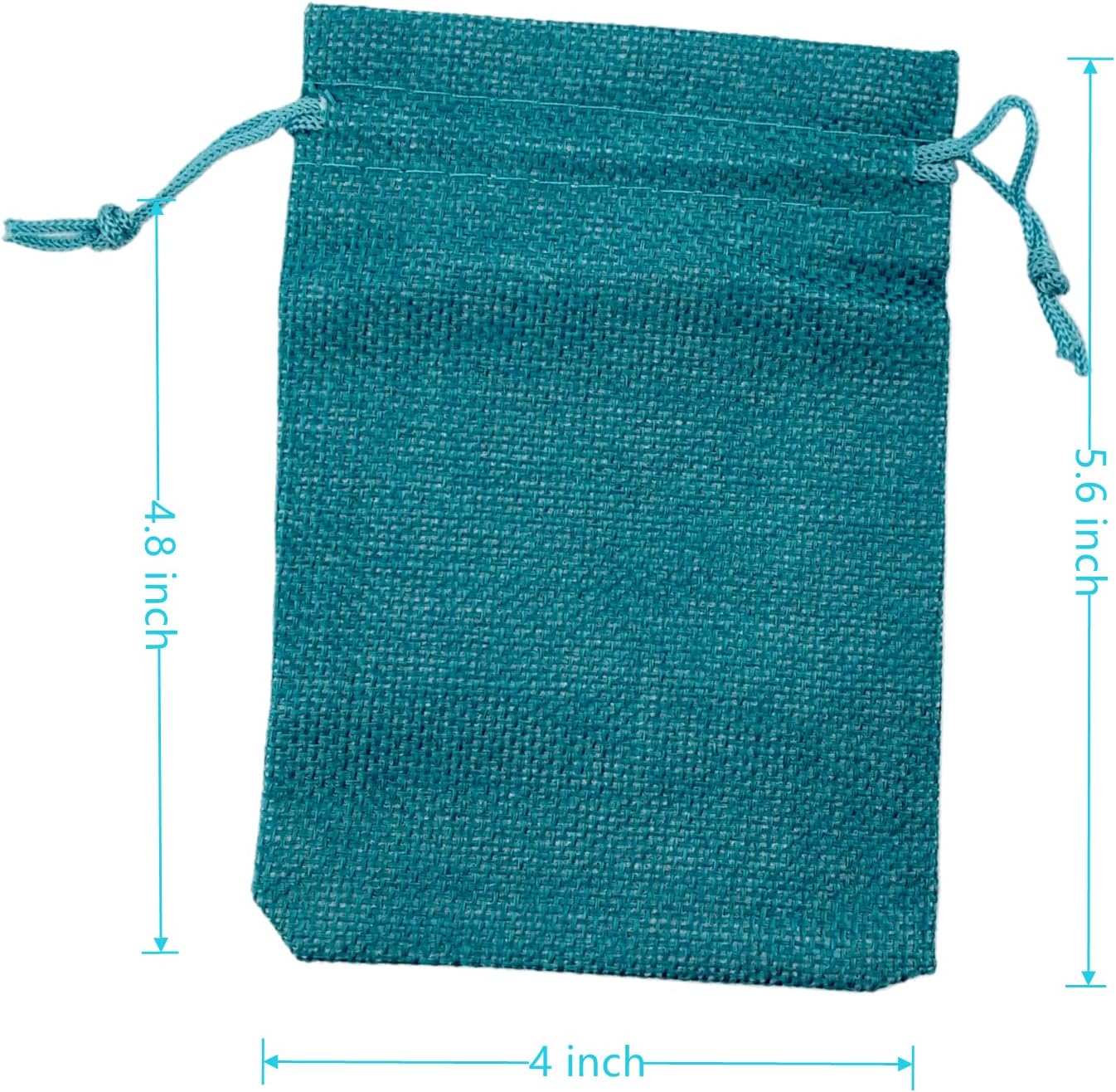 Palmhomee Pack of 25 Burlap Gift Bags with Drawstring Linen Jewelry Pouches Wedding Hessian Jute Bags for Birthday and Treat Pouches Party Wedding Favors Gift (4x5.6 Inch, Peacock Blue)