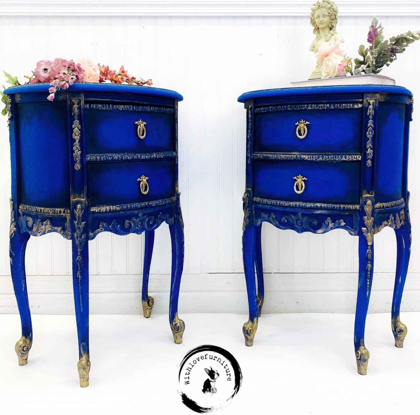 Dixie Belle Paint Company Chalk Finish Furniture Paint - Cobalt Blue (32oz) - Matte Vibrant Blue Chic Chalk Mineral DIY Furniture Paint