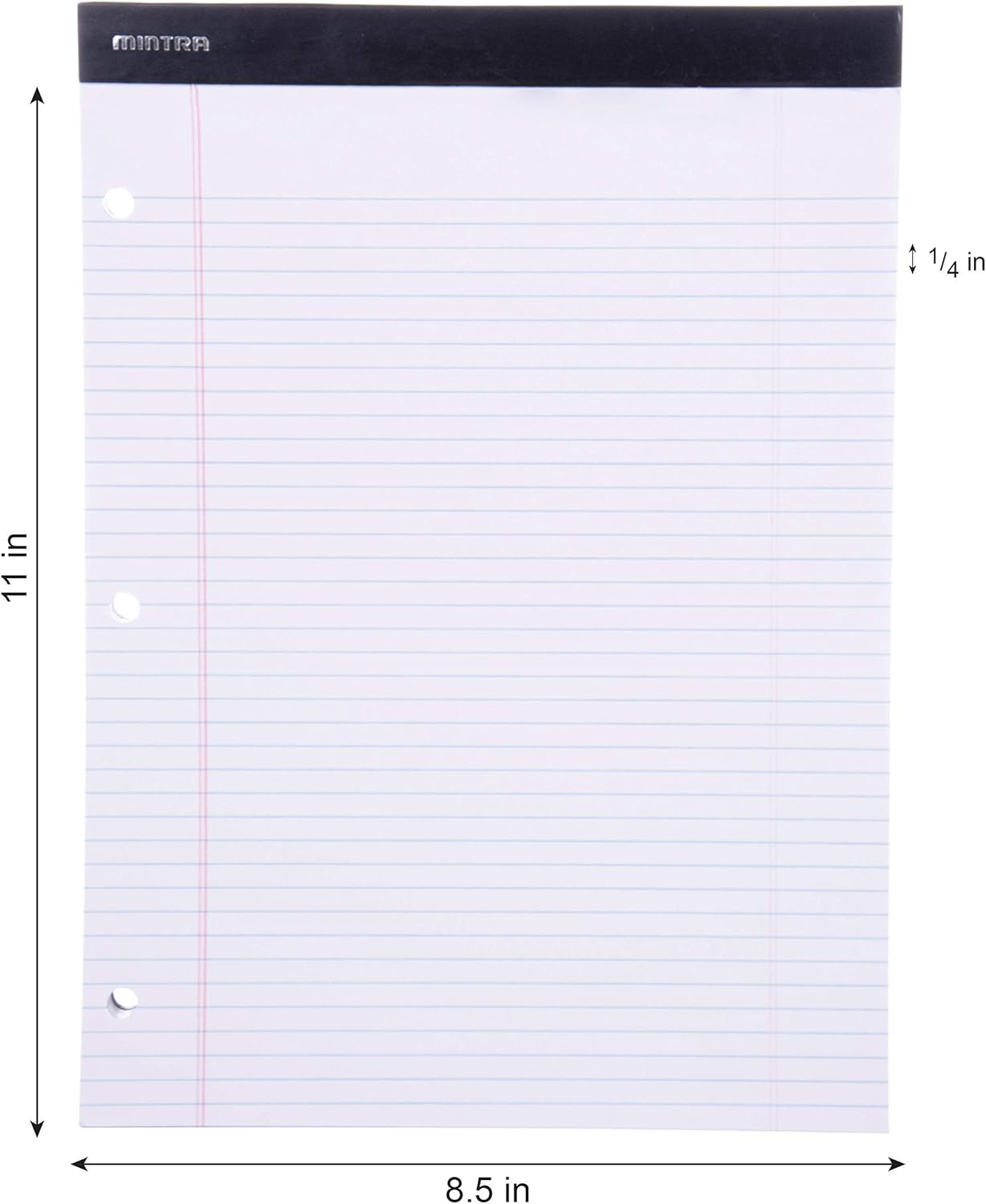 Mintra Office Legal Pads (Double Pad 3pk (White), 8.5in x 11in (Narrow Ruled))