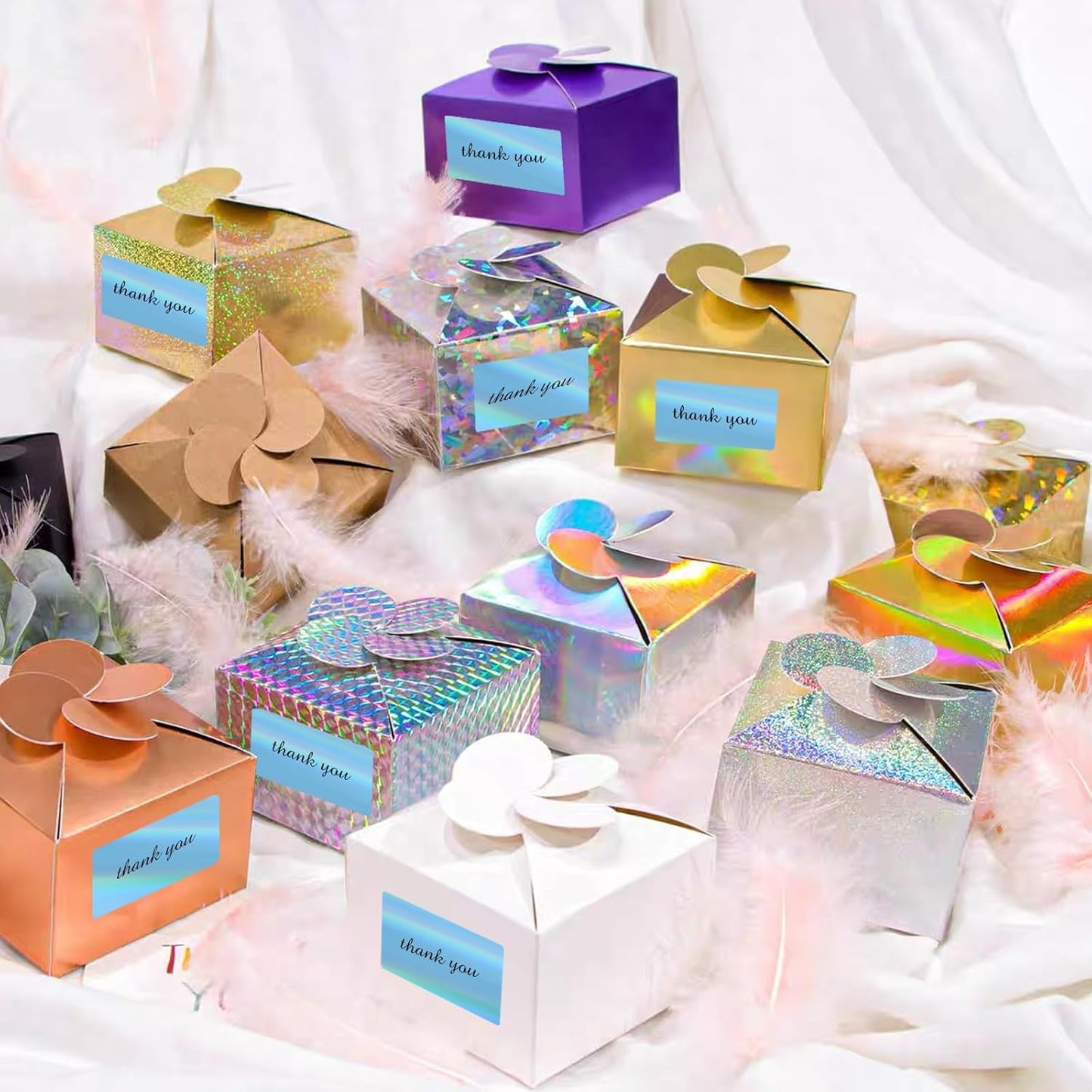 2.25"x1.25" Direct Thermal Labels, Holographic Thermal Printer Labels for Barcode, Self-Adhesive Address Shipping Thermal Label Stickers-1 Roll, 300 Labels, Holographic Blue