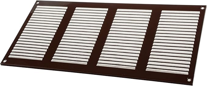 Vent Systems 16" x 8" Inch Brown Metal Air Vent Cover - 3 Pack - Louvered Wall Grille with Built-in Mesh Screen - Durable HVAC Duct Cover for Exhaust and Supply in Home, Garage - Indoor & Outdoor Use
