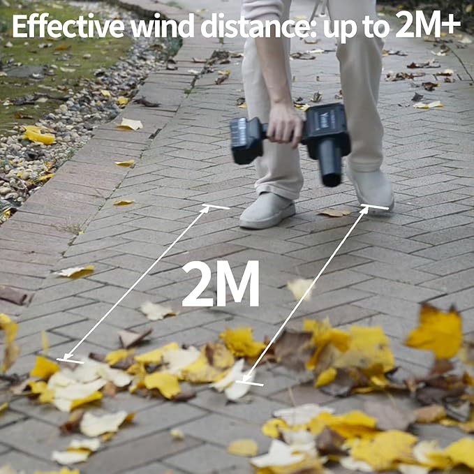 Cordless Leaf Blower with Battery 2×4000mAh and Fast Charger,Electric Small Leaf Blower Lightweight Handheld Design,Garden Blower for Lawn Care,Car Blowing Water, Patio Cleaning Leaves and Dust