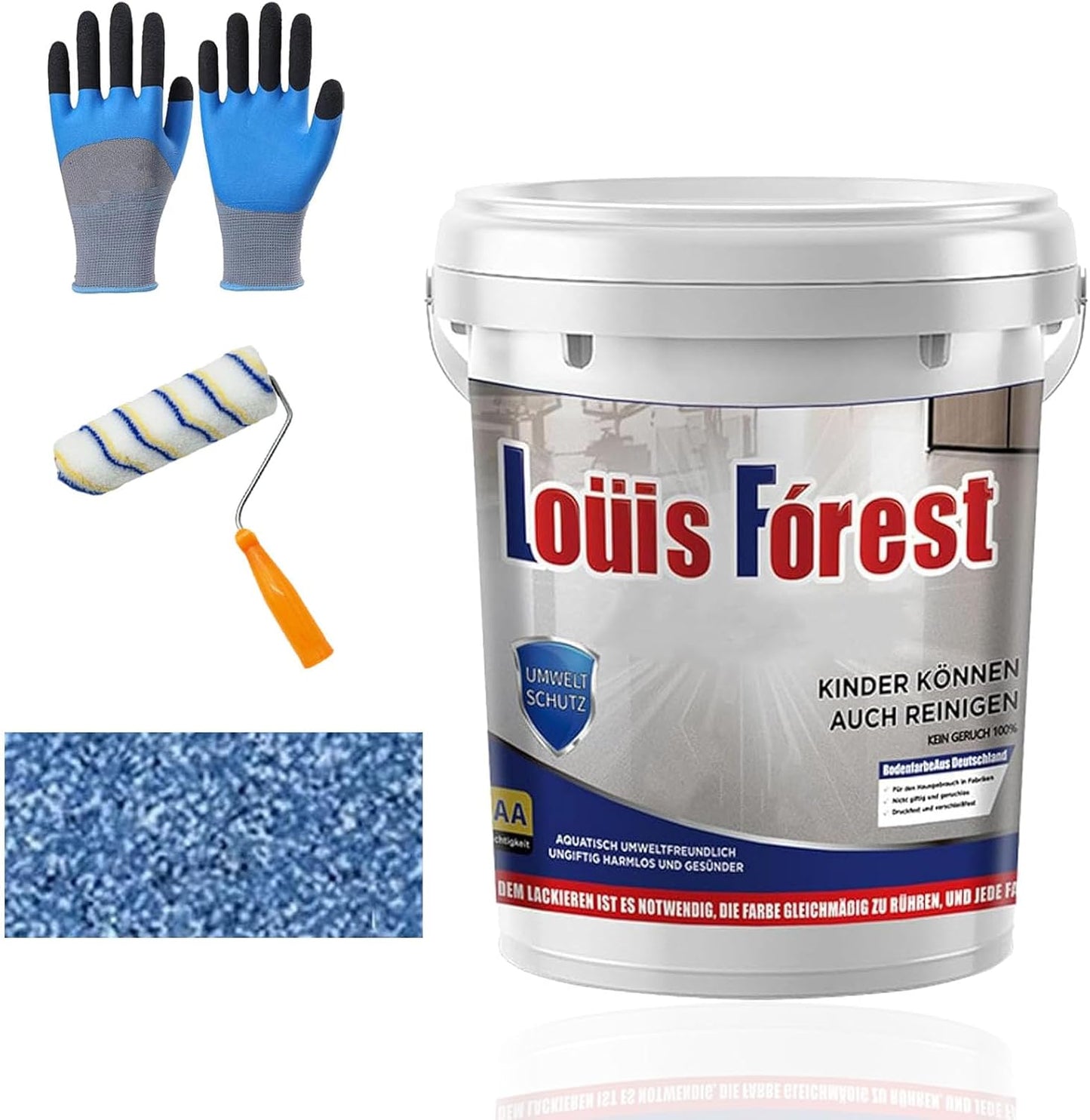 Louis Forest Epoxy Floor Paint, High-Gloss Marble Effect Coating, Epoxy Colored Sand Floor Paint, Wear-Resistant and Non-Slip for Indoor Outdoor (0.5KG-Sapphire blue)
