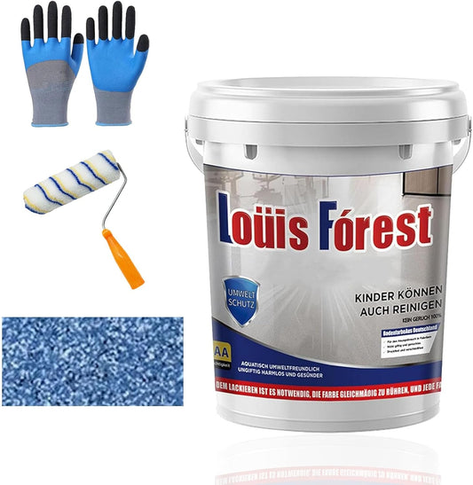 Louis Forest Epoxy Floor Paint, High-Gloss Marble Effect Coating, Epoxy Colored Sand Floor Paint, Wear-Resistant and Non-Slip for Indoor Outdoor (0.5KG-Sapphire blue)