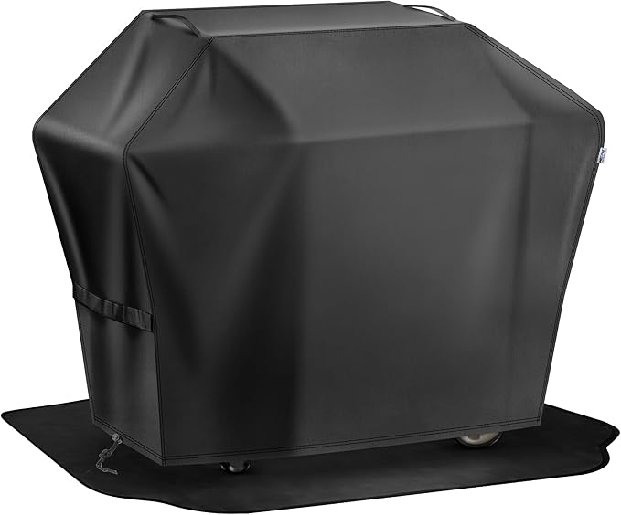 Grill Cover 60 Inch & Under Grill Mat,Waterproof Fade Resistant Anti-UV Barbecue Grill Cover & Weather Protection BBQ Cover for Griddle Outdoor,Compatible with Weber Nexgrill Charbroil Grill