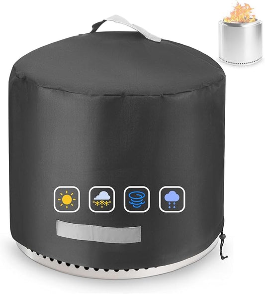 Fire Pit Cover for Solo Stove Bonfire 2.0 Cover 19.5 & 20 Inch, 600D Polyester Heavy Waterproof Round Covers for Stove, Solo Stove Bonfire Accessories for Outdoor Camping, 22" D x 16" H Bonfire Cover