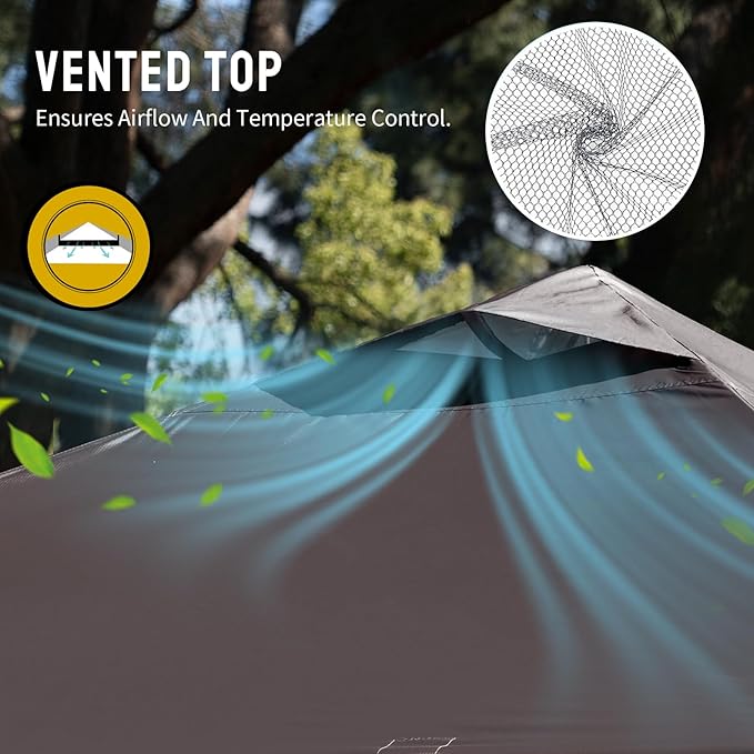 CROWN SHADES 10x10 Pop Up Canopy - Beach Tent with One Push Setup - Outdoor Sun Shade for Events, Parties, Camping - Gazebo with STO-N-Go Cover Bag, Silver Coated Top, 3 Height& 4 Sand Bags, Coffee