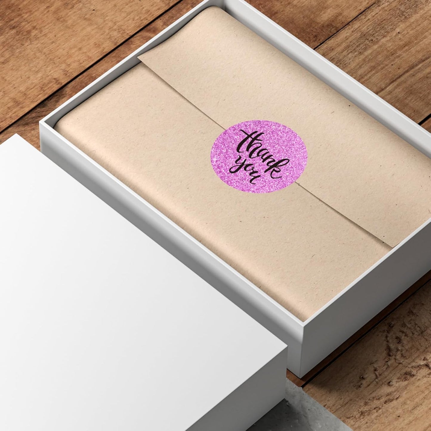 2" Holographic Thermal Label Stickers, Round Direct Thermal Label Stickers, Glitter Thermal Printer Sticker Labels for Gift Wrapping, Self-Adhesive Custom Logo Design- Glitter Pink